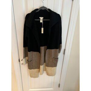 Max Studio Women's‎ Color Block Long Sleeve Cardigan Sweater Size XS NWT